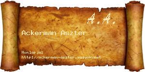 Ackerman Aszter névjegykártya